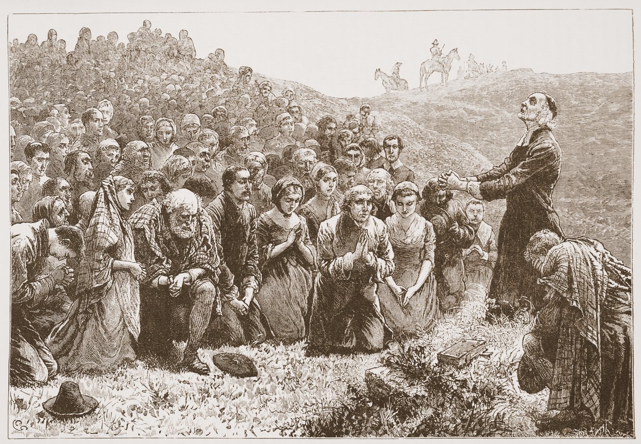 Covenanters Worshipping by the Banks of the Whitadder by English School
