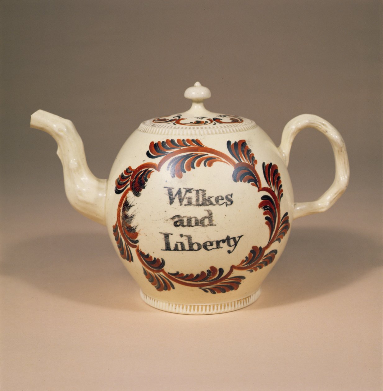Creamware teapot, Cockpit Hill, Derby, c.1763 by English School