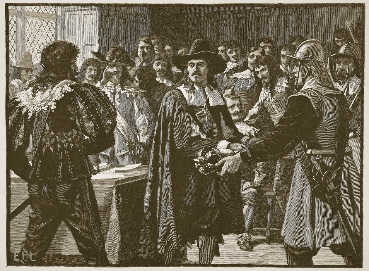Cromwell dissolving the Long Parliament, illustration from Cassell