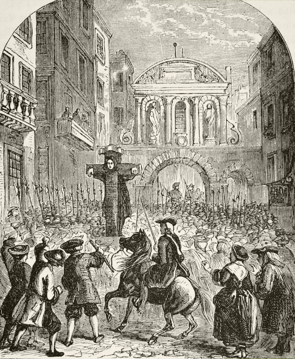Daniel Defoe in the Pillory at the Temple Bar, from 