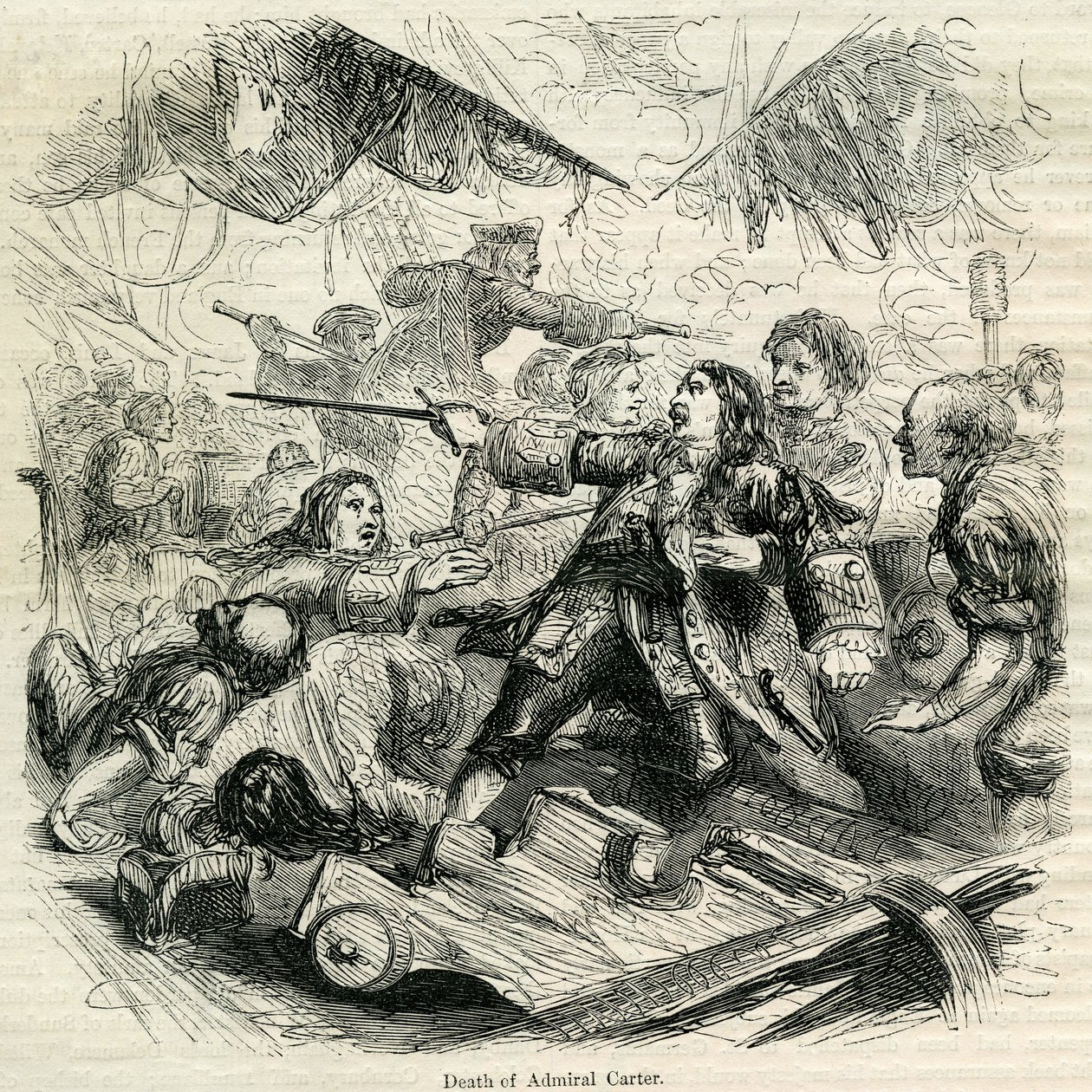 Death of Admiral Carter, 1692 by English School
