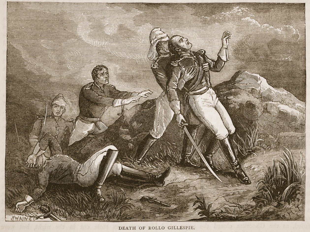 Death of Rollo Gillespie, Illustration from Cassell
