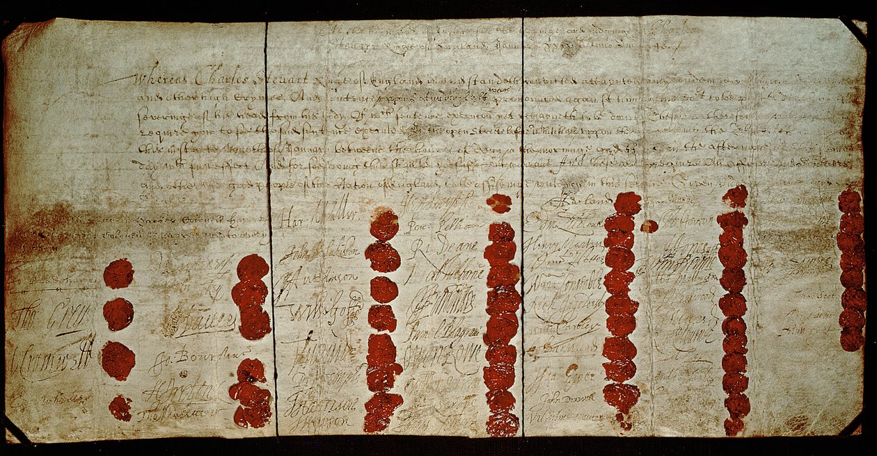 Death Warrant of Charles I, 29th January 1649 by English School