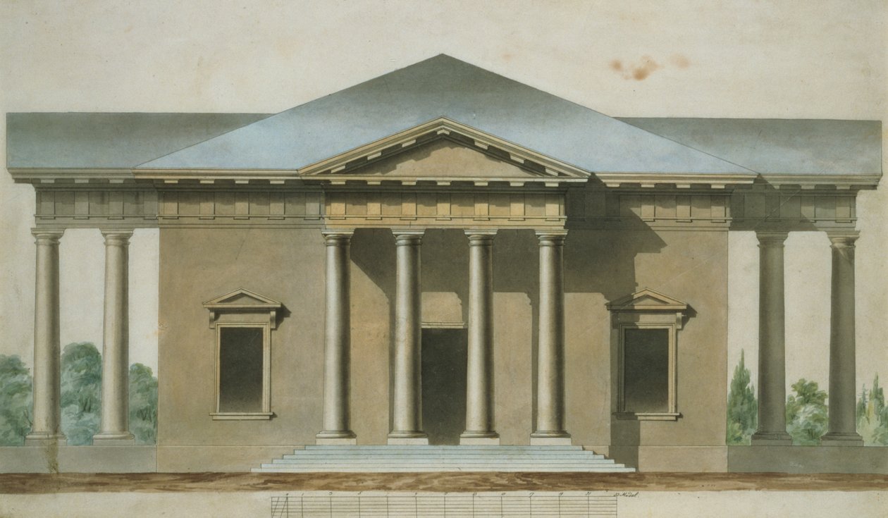 Design for a Tuscan Doric Garden Pavilion, c.1830 by English School