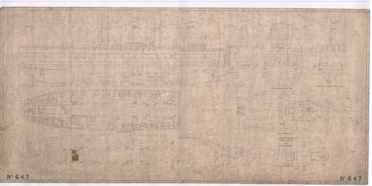 Design for the Ice-Breaking Train Ferry Steamer SS Baikal by English School