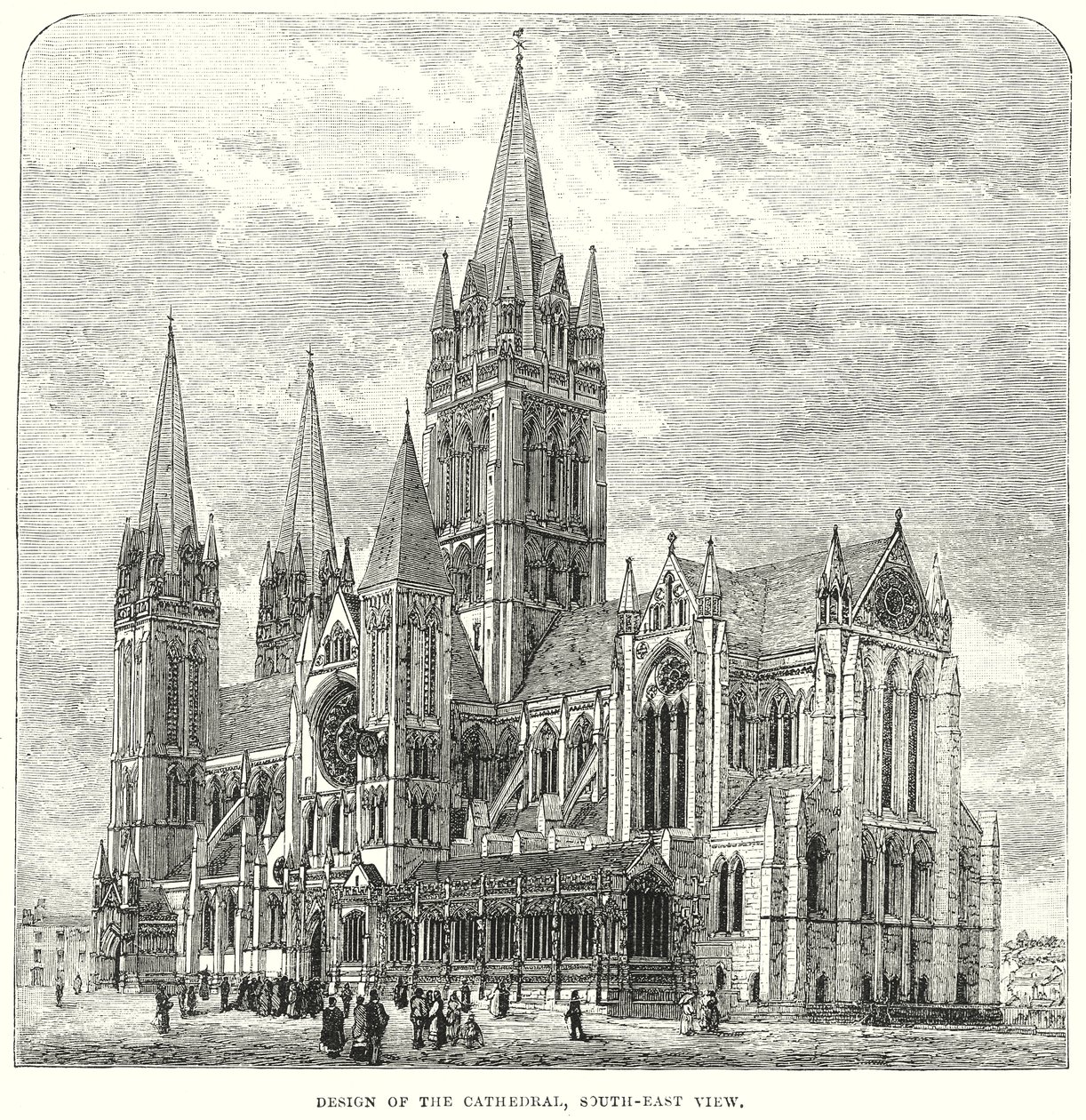 Design of the Cathedral, South-East View by English School