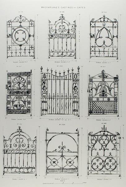 Designs for cast-iron railings, from 