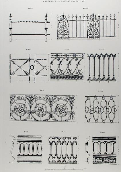 Designs for cast-iron railings, from 