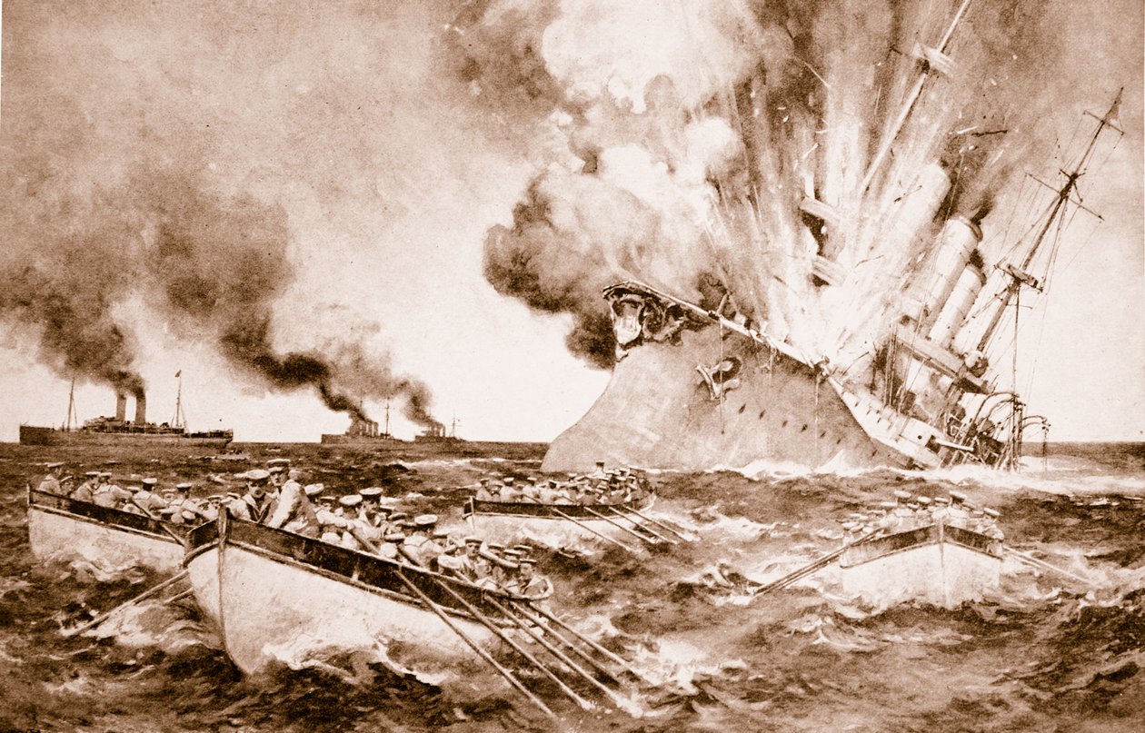Destruction of the Dresden off Fernandez on March 14th 1915, 1914-19 by English School