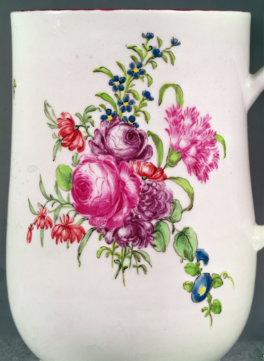 Detail of Longton Hall Trembly Rose mug decoration, c.1755 by English School