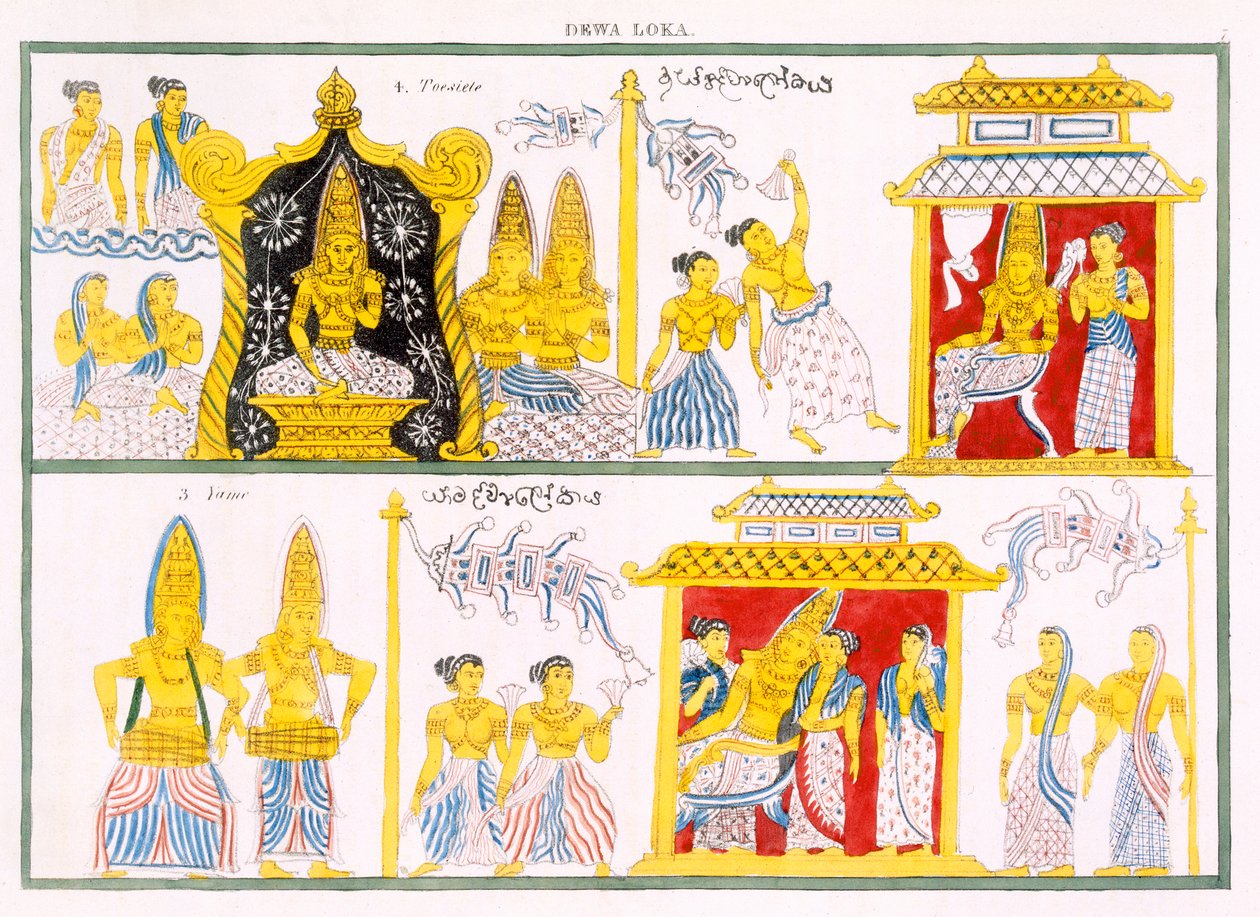 Dewa Loka, from The History and Doctrine of Buddhism by Edward Upham, 1829 by English School