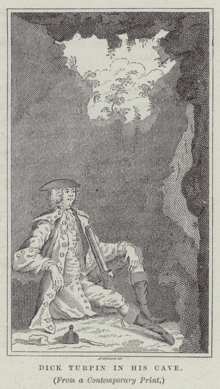 Dick Turpin in His Cave by English School