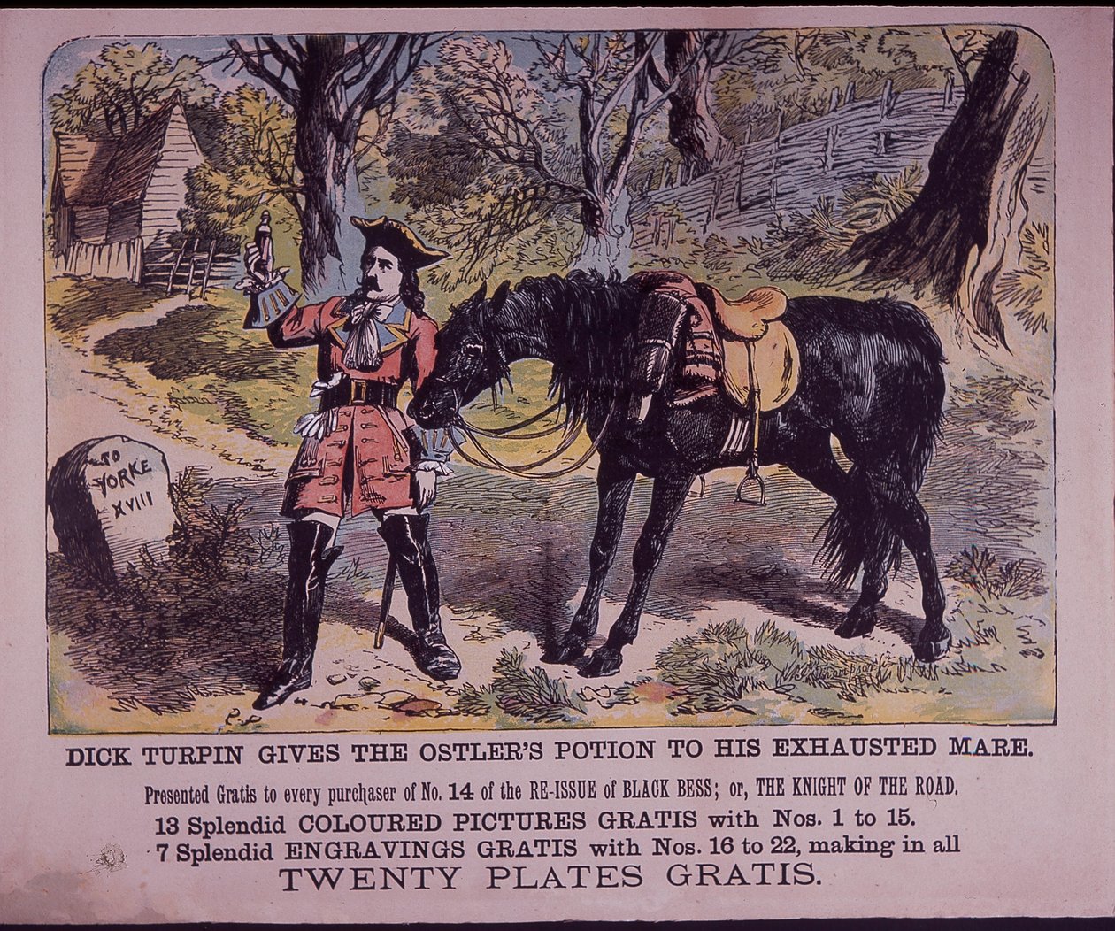 Dick Turpin with His Horse Black Bess on His Way to York by English School