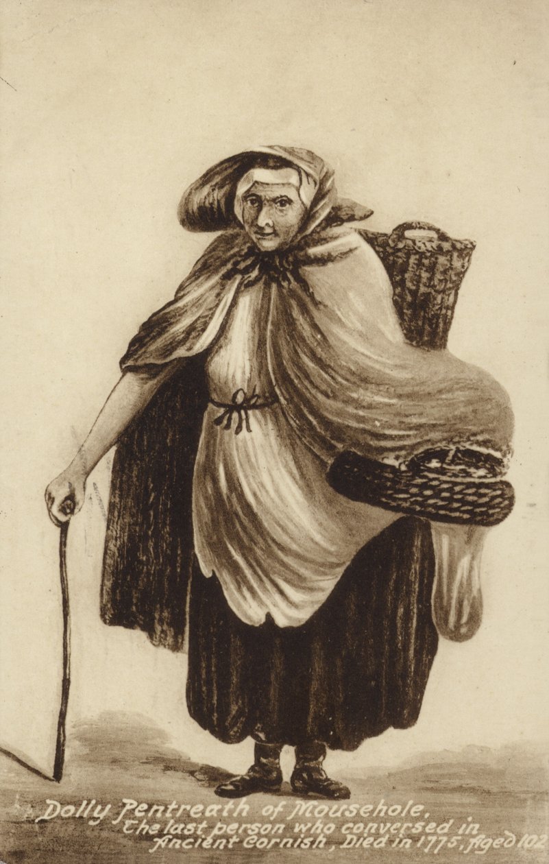 Dolly Pentreath of Mousehole, the Last Person Who Conversed in Ancient Cornish by English School