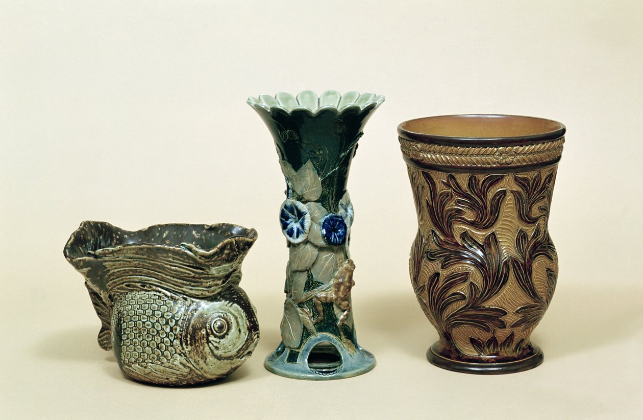 Doulton Vases, 1880s by English School