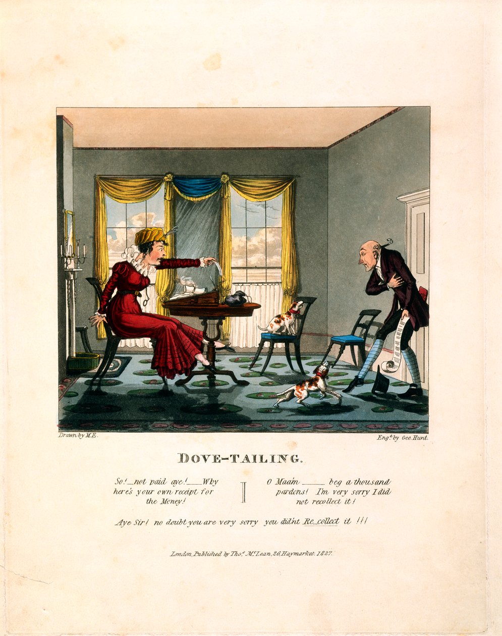 Dove-tailing, engraved by George Hunt, published by Thomas Mclean by English School