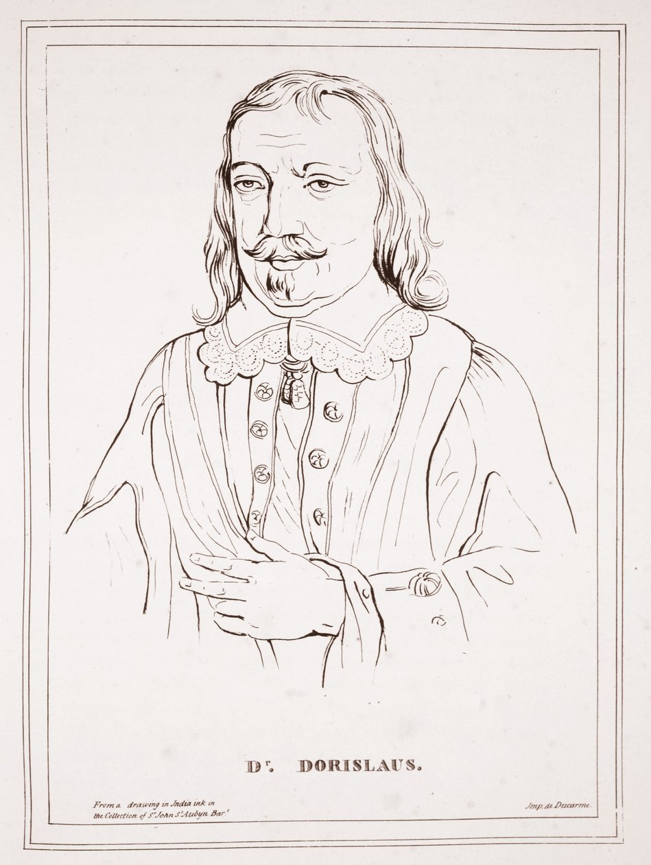 Dr Dorislaus, from a drawing in India ink in the collection of St John St Aubyn Bar, imp. by Ducarme by English School