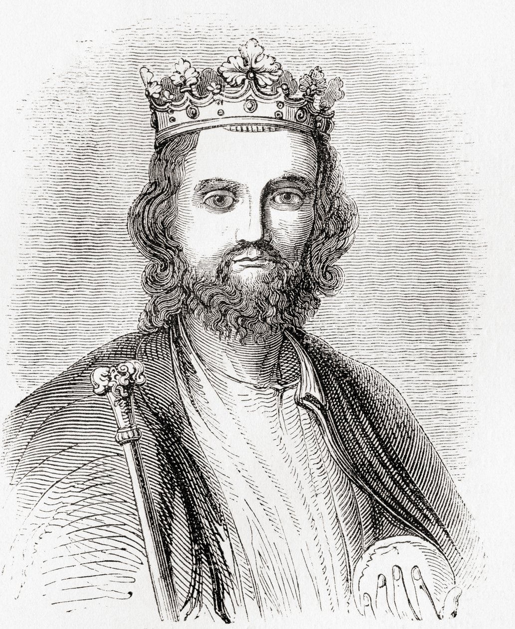 Edward II, aka Edward of Caernarfon, from Old England: A Pictorial Museum, published 1847 by English School