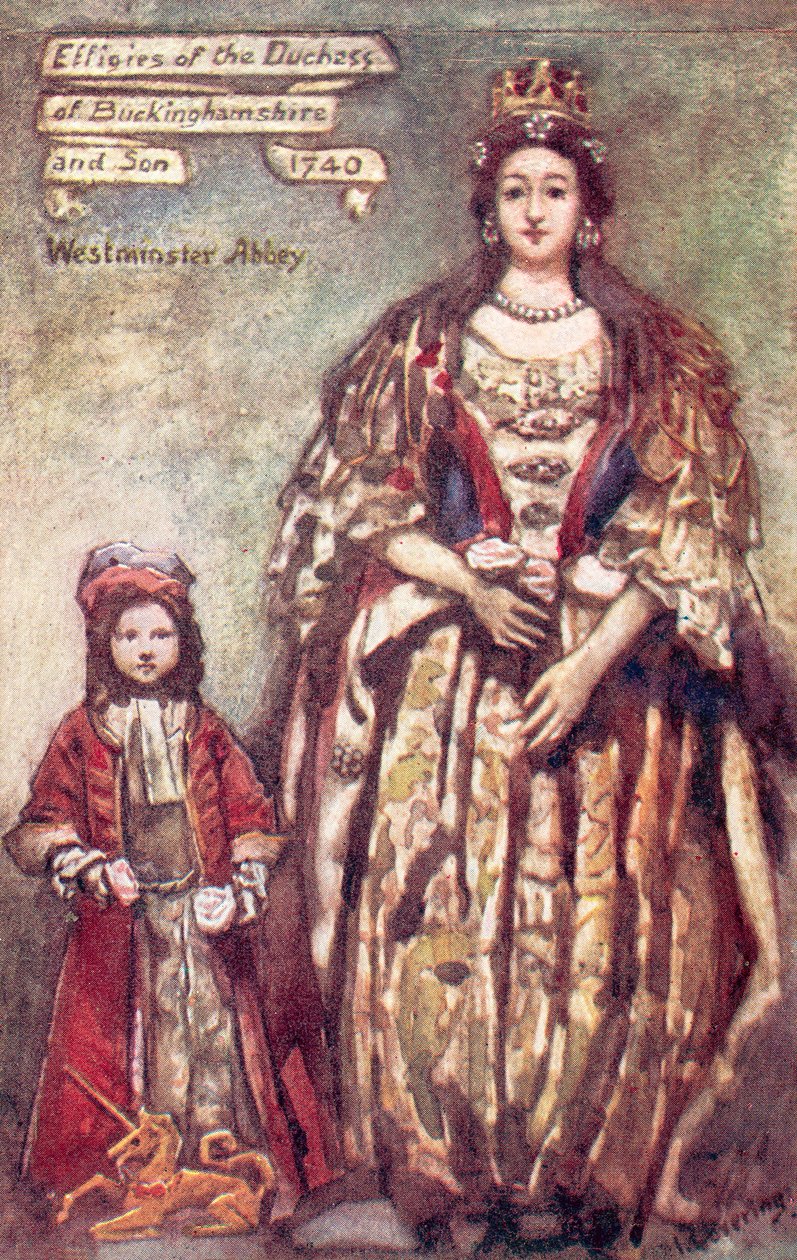 Effigies of the Duchess of Buckingham and Her Son at Westminster Abbey by English School