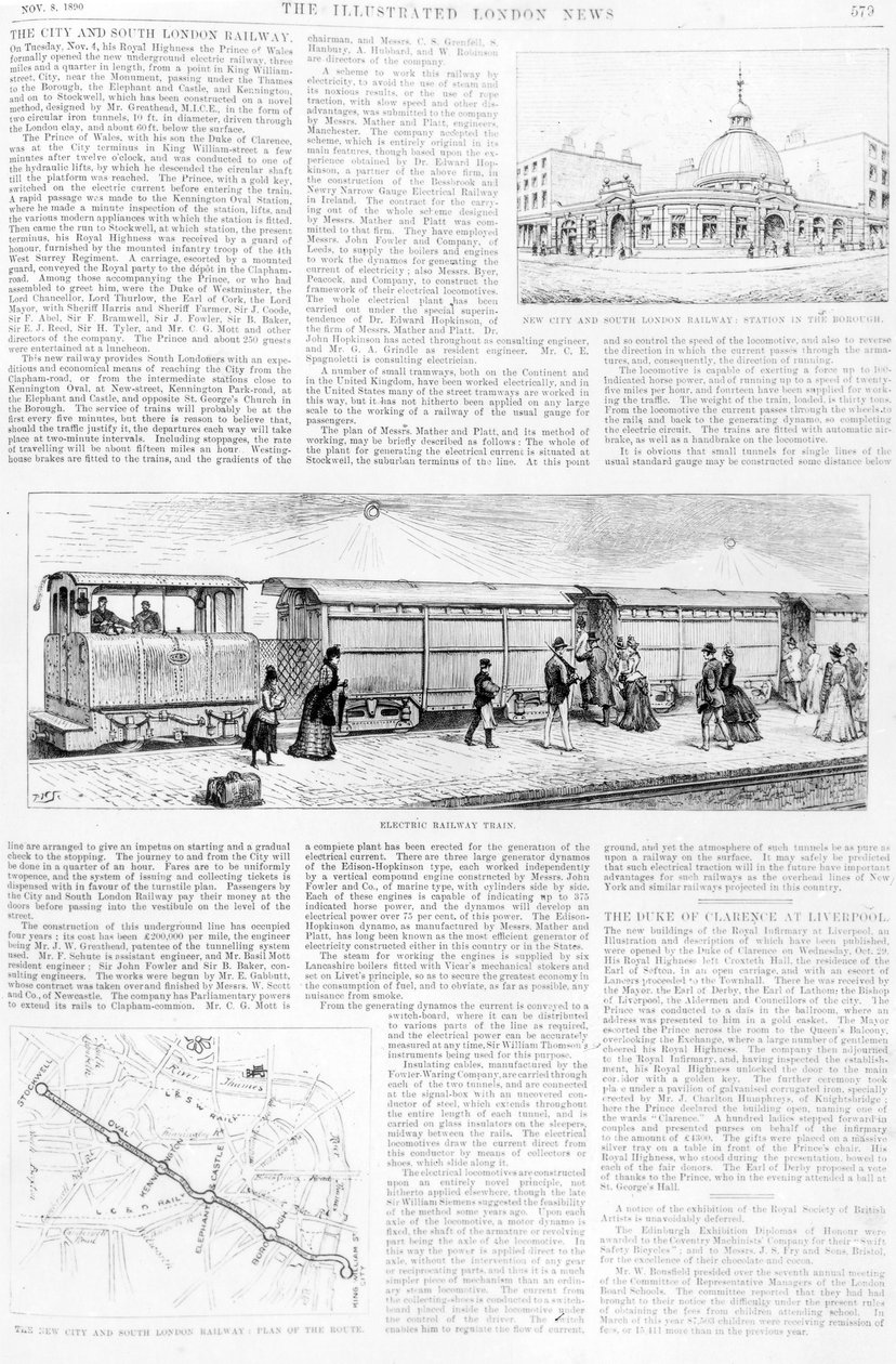 Electric Tram, 1890 by English School
