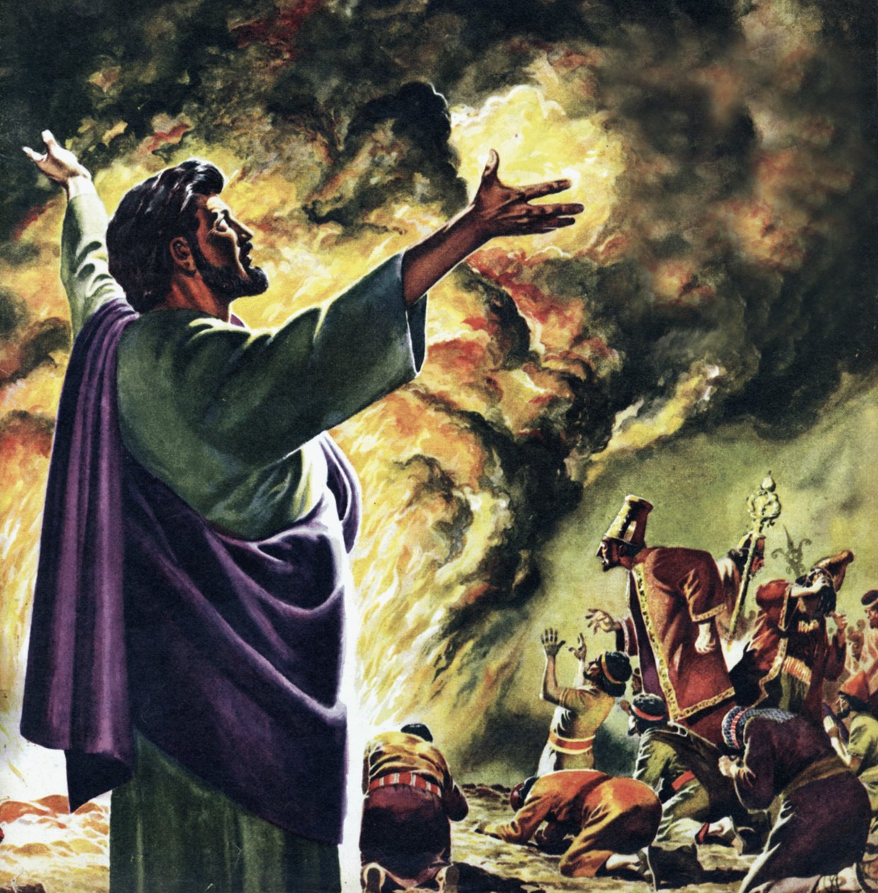 Elijah Calling Fire Down from Heaven by English School