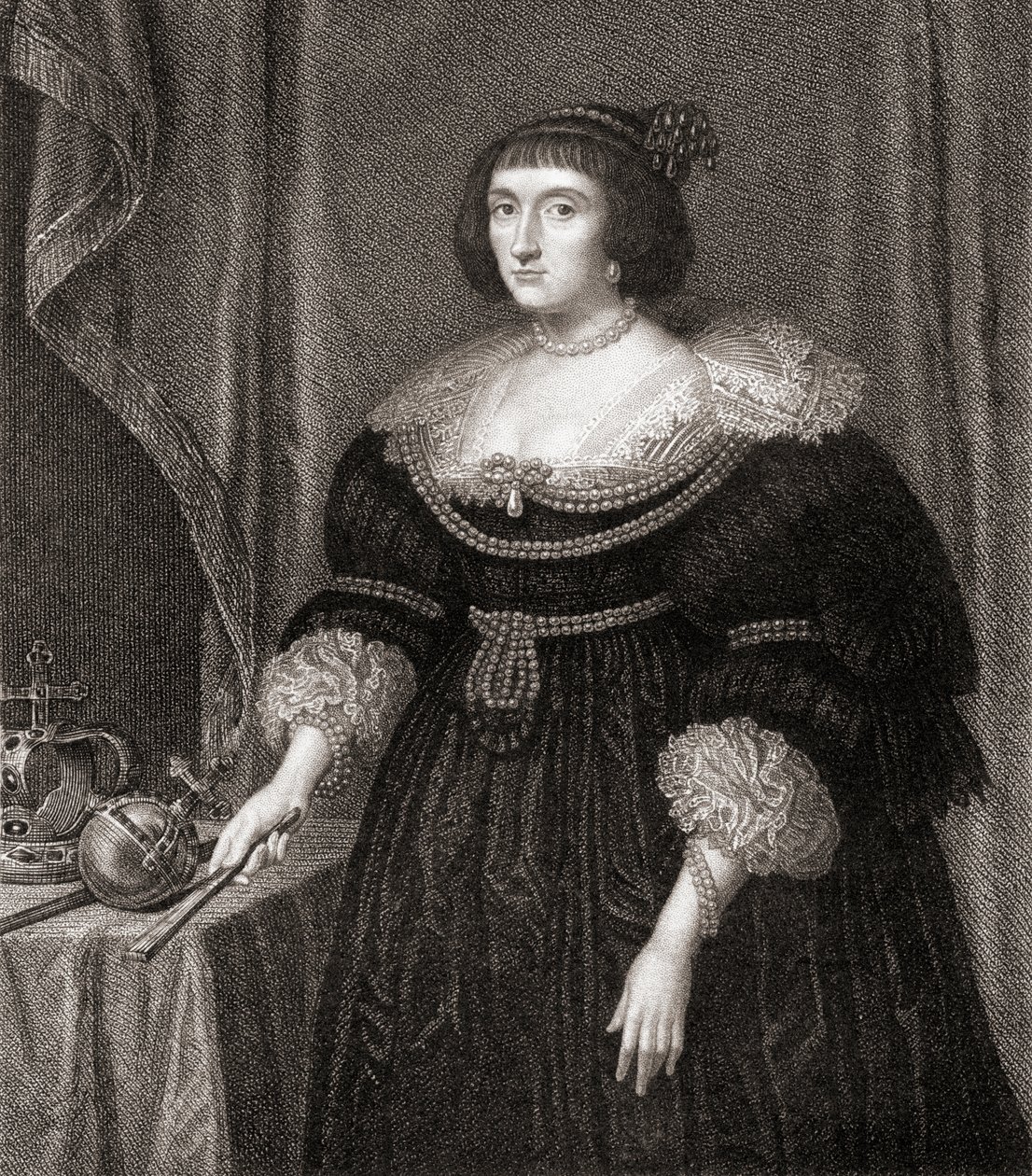 Elizabeth, Queen of Bohemia (1596-1662), from Lodges British Portraits, 1823 by English School