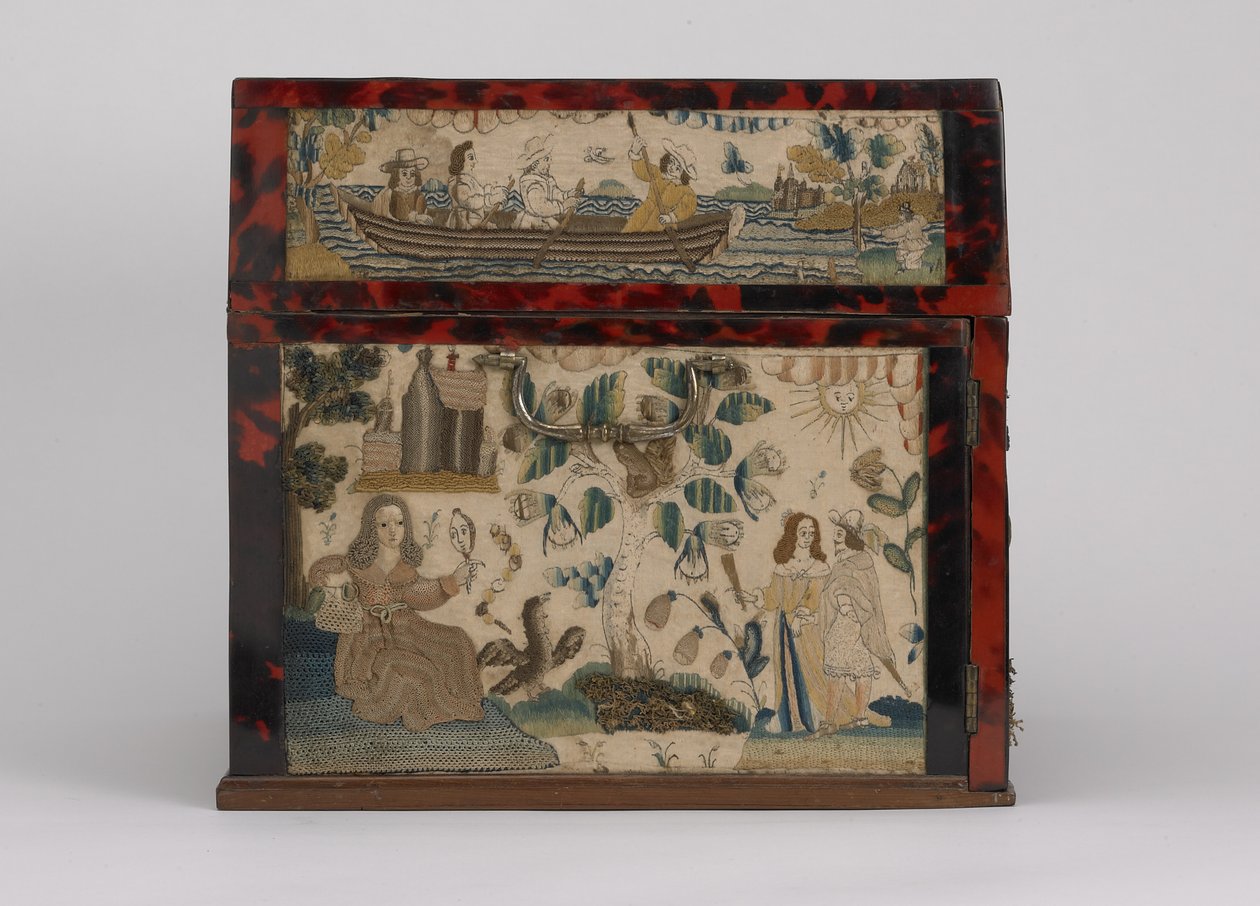 Embroidered casket, c.1660 by English School