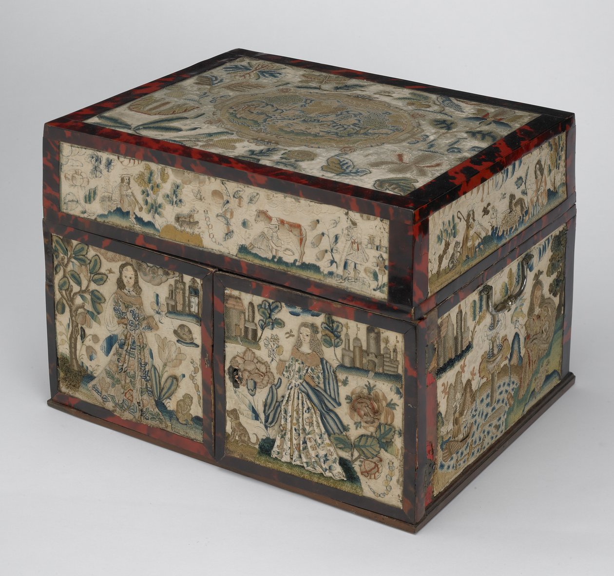 Embroidered casket, c.1660 by English School