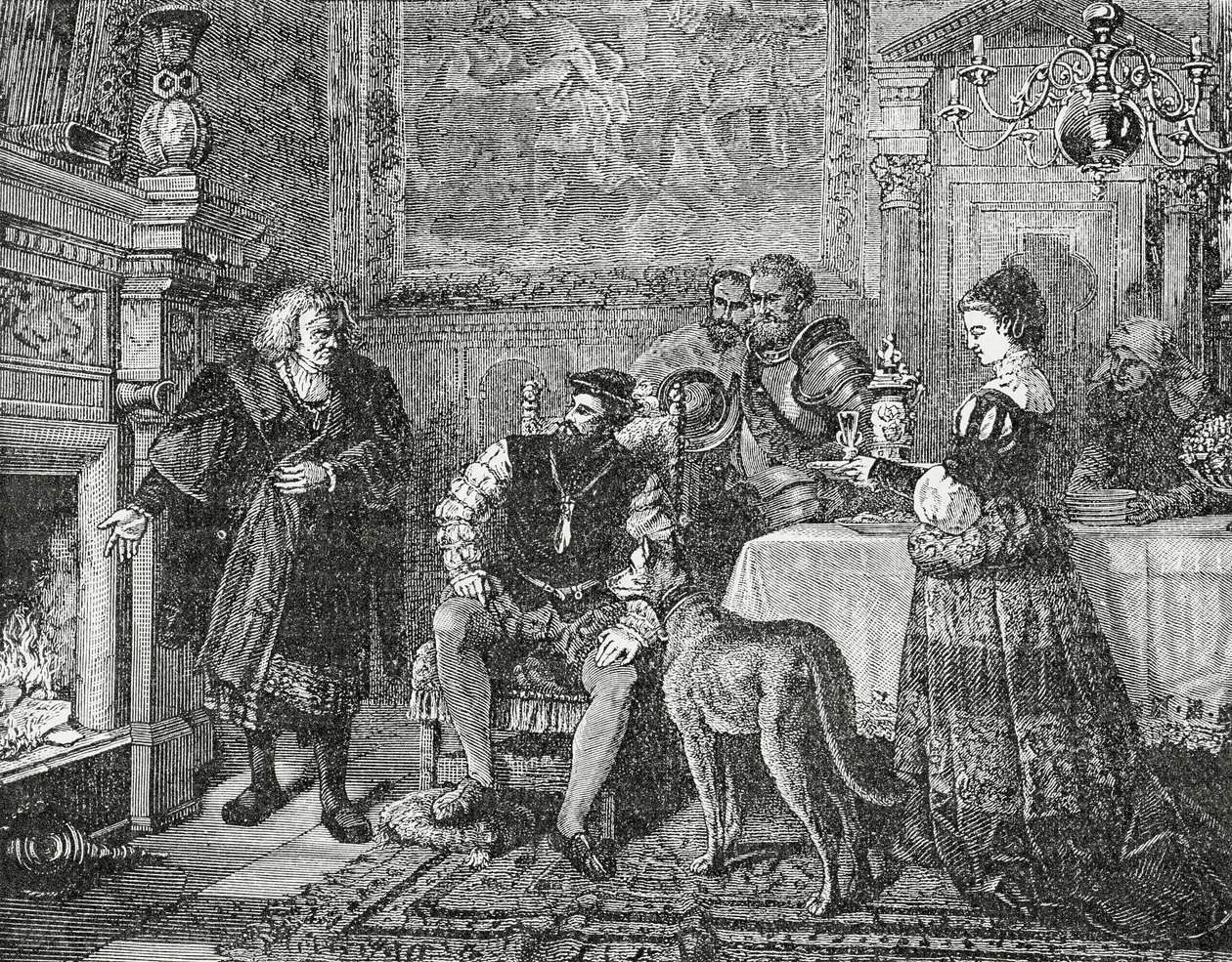 Emperor Charles V visiting the Fuggers, 1882 by English School