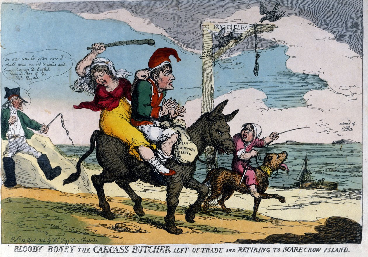 English Cartoon on the Exile of Emperor Napoleon I. 04/1814 by English School