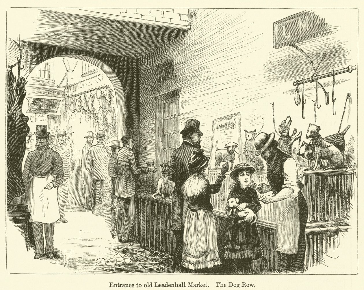 Entrance to Old Leadenhall Market, The Dog Row by English School