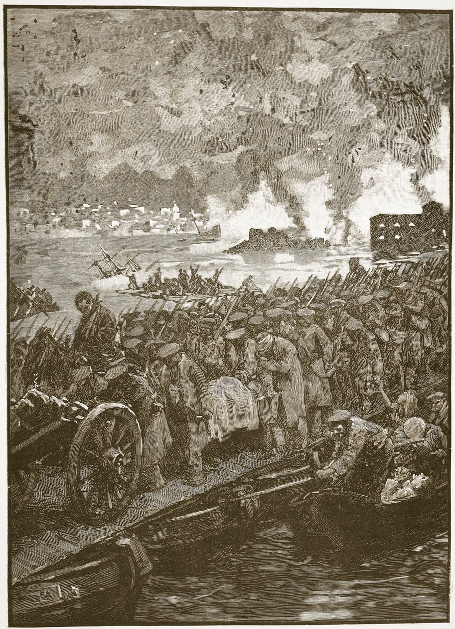 Evacuation of Sebastopol, illustration from Cassell