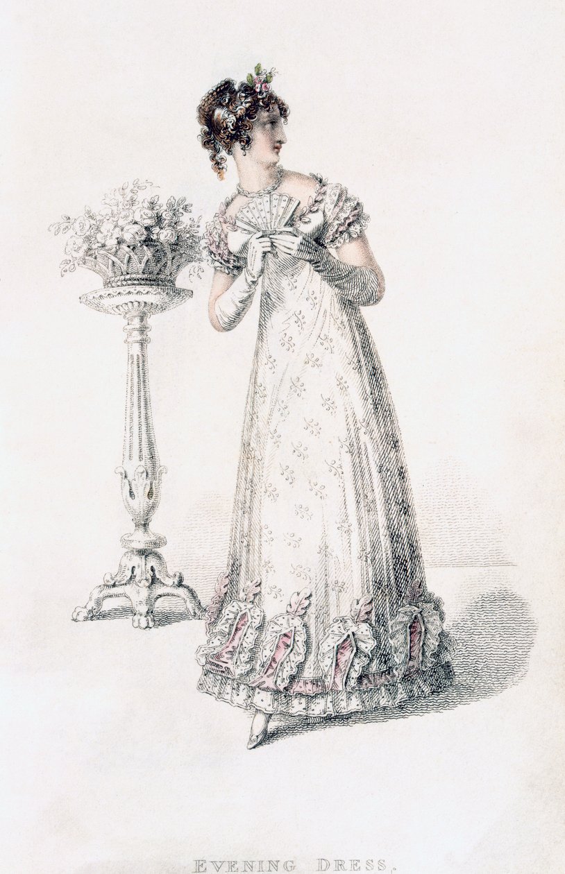 Evening dress, fashion plate from Ackermann