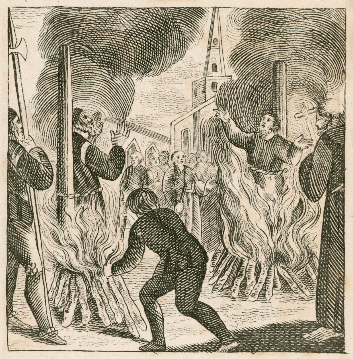 Execution of Bishops Ridley and Latimer, Oxford by English School