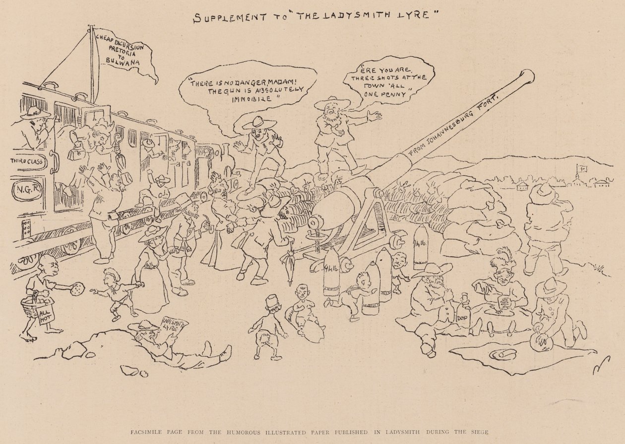 Facsimile Page from the Humorous Illustrated Paper Published in Ladysmith During the Siege by English School