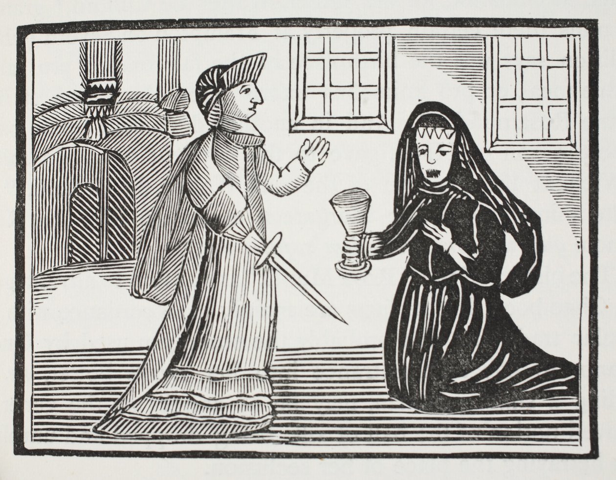 Fair Rosamond being poisoned by Queen Eleanor (illustration) by English School