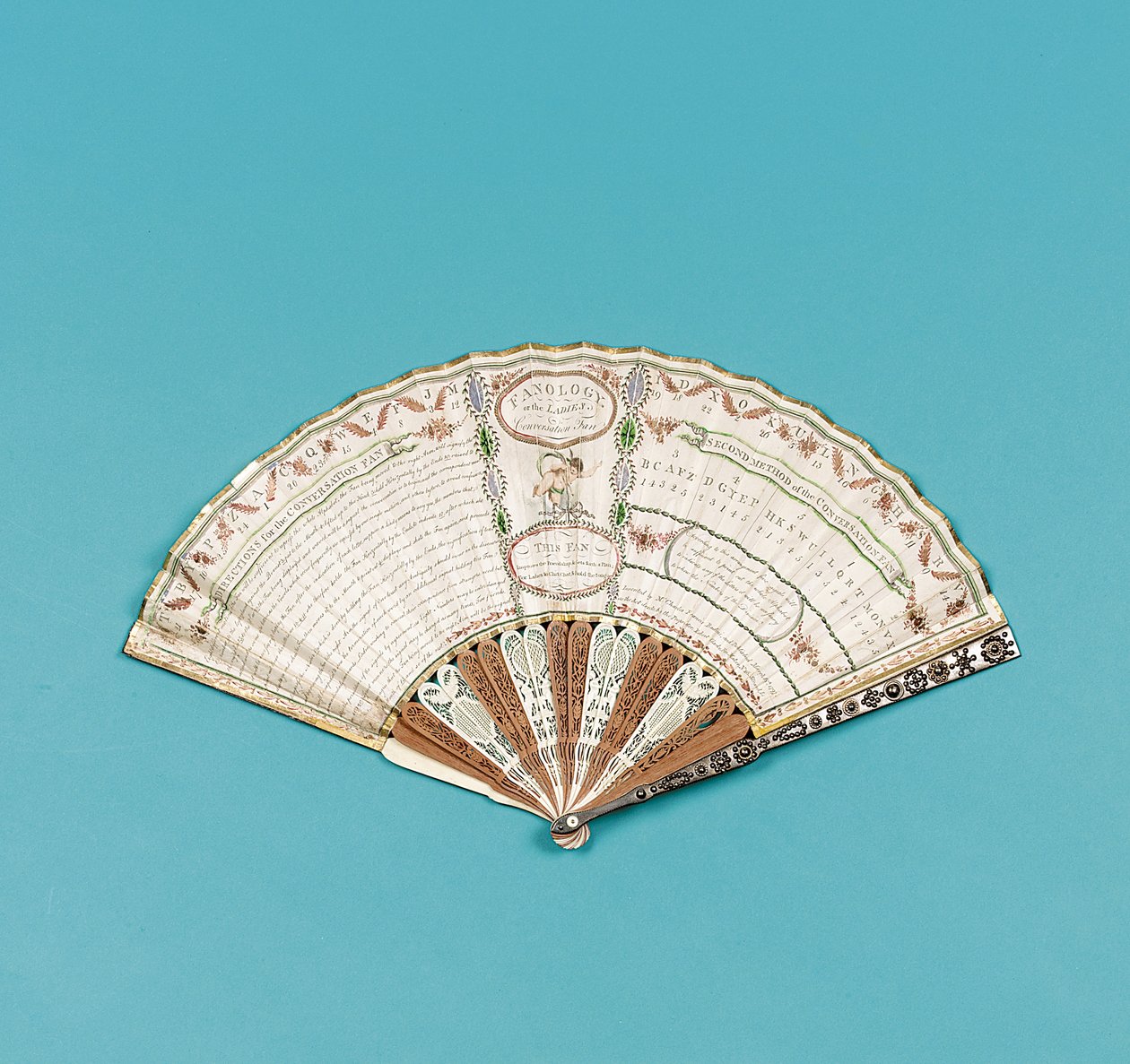 Fan printed with 'Fanology or the Ladies Conversation Fan' by Charles ...