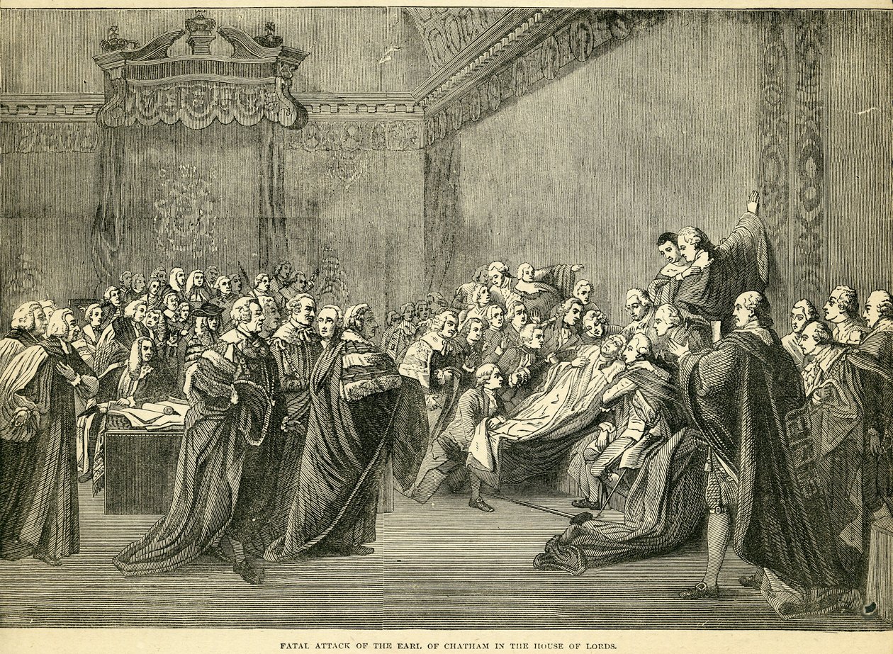 Fatal Seizure of the Earl of Chatham in the House of Lords, 1778 by English School