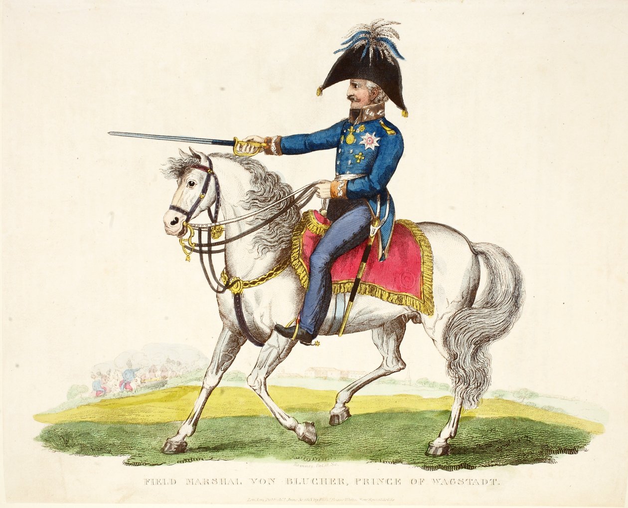 Field Marshall von Blucher, Prince of Wagstadt, Illustration from An Historical Account of the Battle of Waterloo by William Mudford, 1816 by English School
