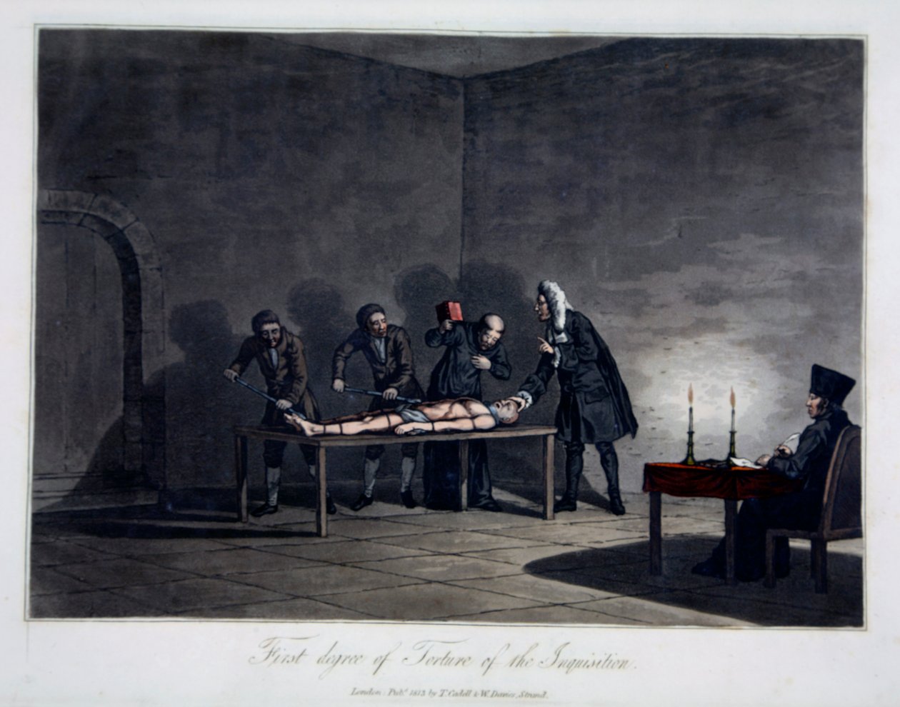 First Degree of Torture of the Inquisition, engraved by L.C. Stadler, pub. by Cadell & Davies, London, c.1813 by English School