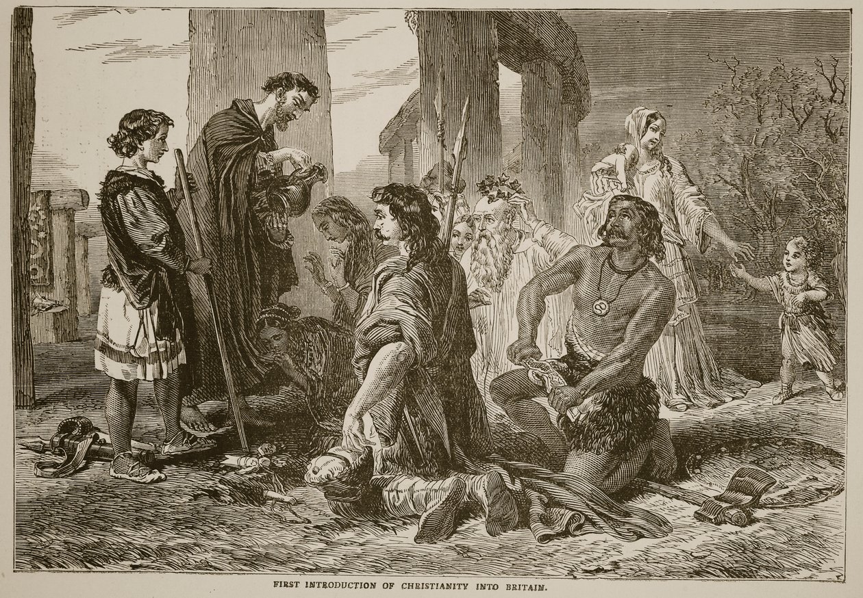 First introduction of Christianity into Britain by English School