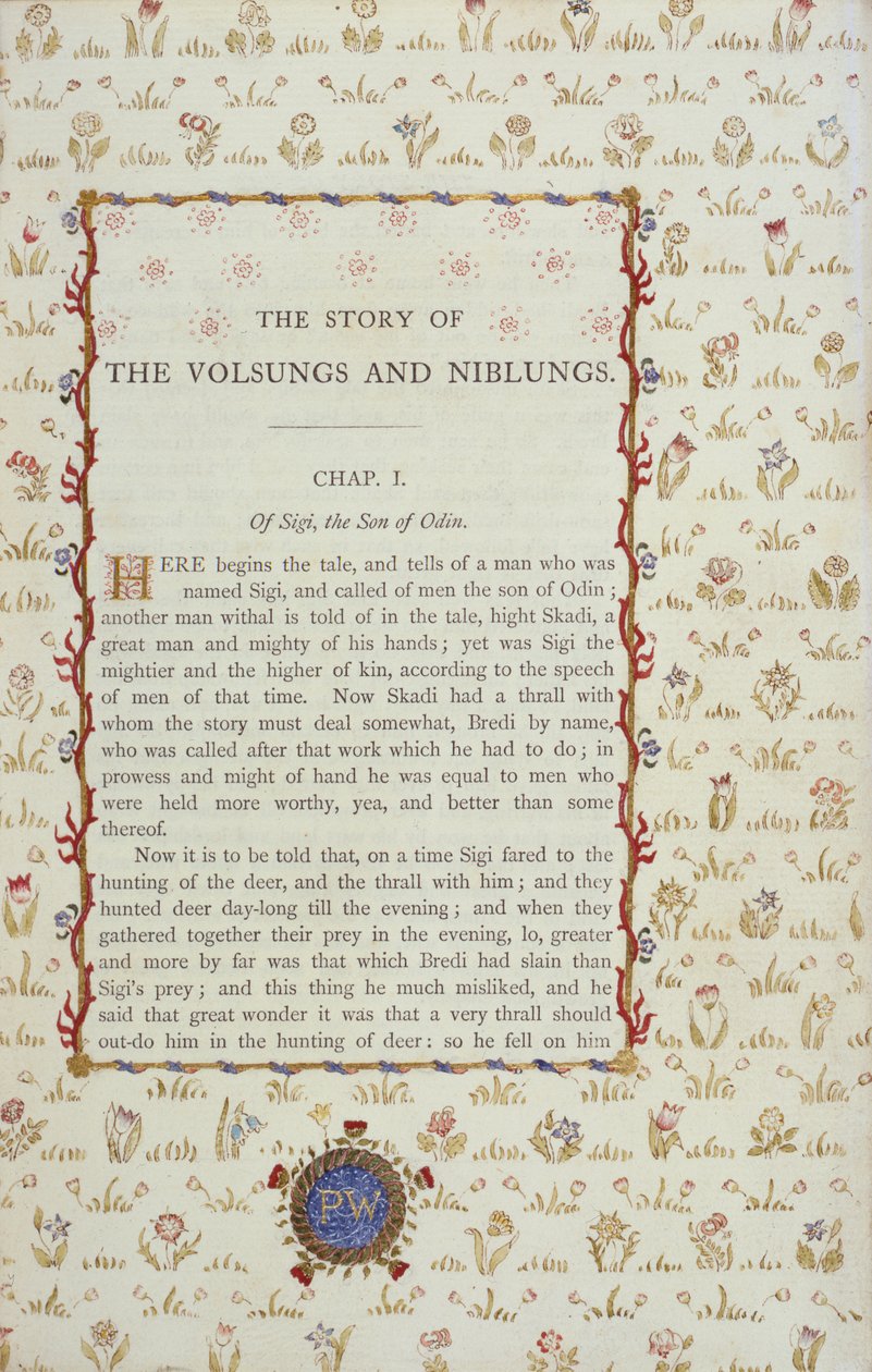 First page from The Story of The Volsungs and Niblungs, c.1870 by English School