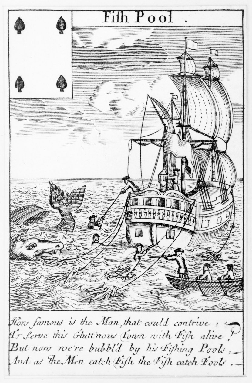 Fish Pool playing card by English School