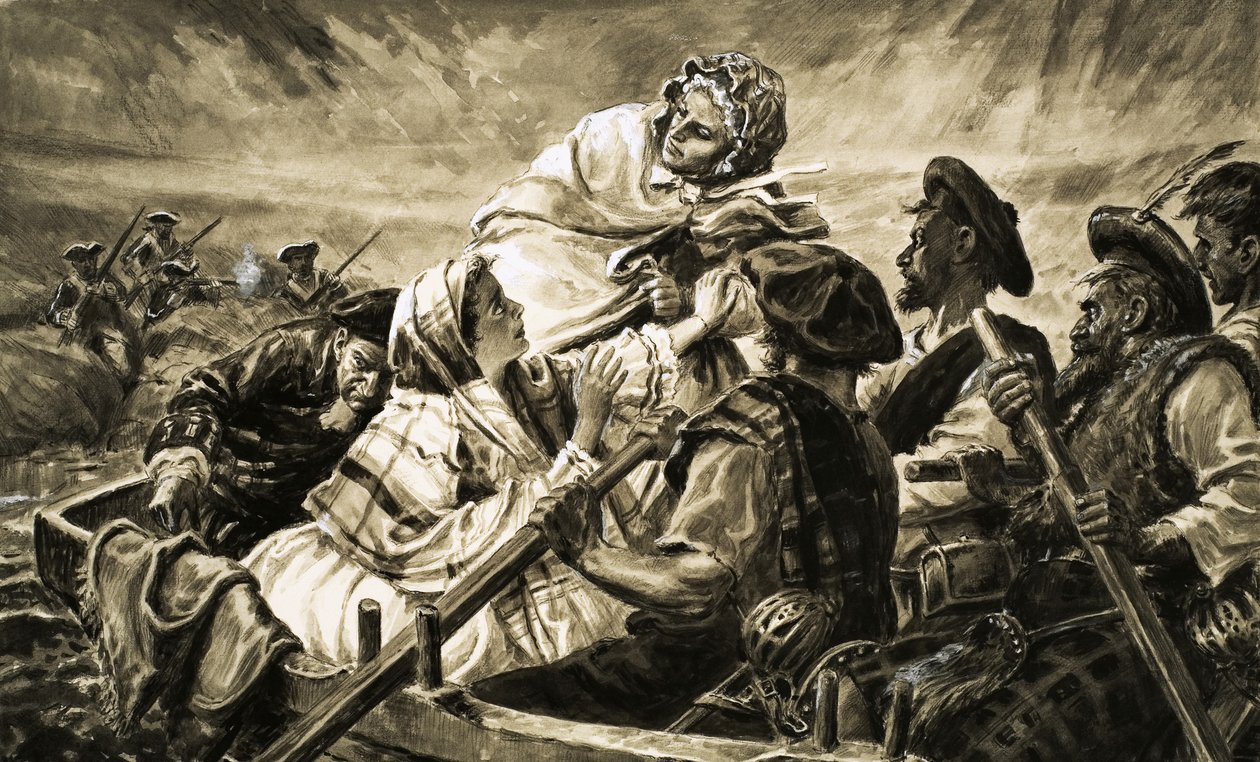 Flora Macdonald Leads the Young Pretender to Safety by English School