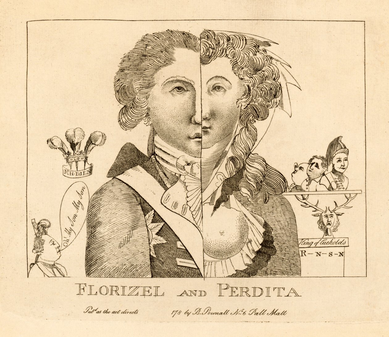 Florizel and Perdita, pub. c.1783 by English School