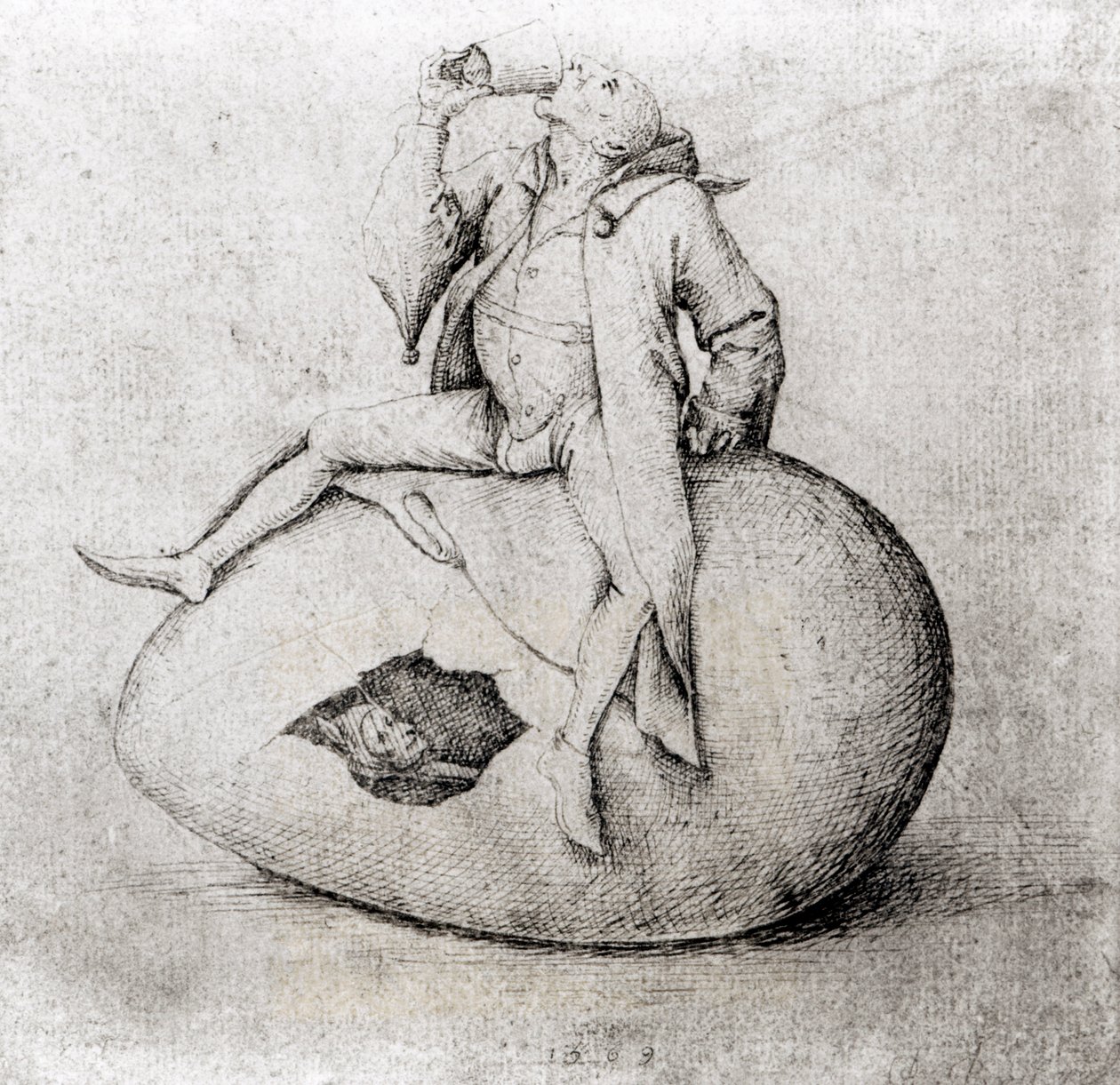 Fool Trying to Hatch an Egg by English School