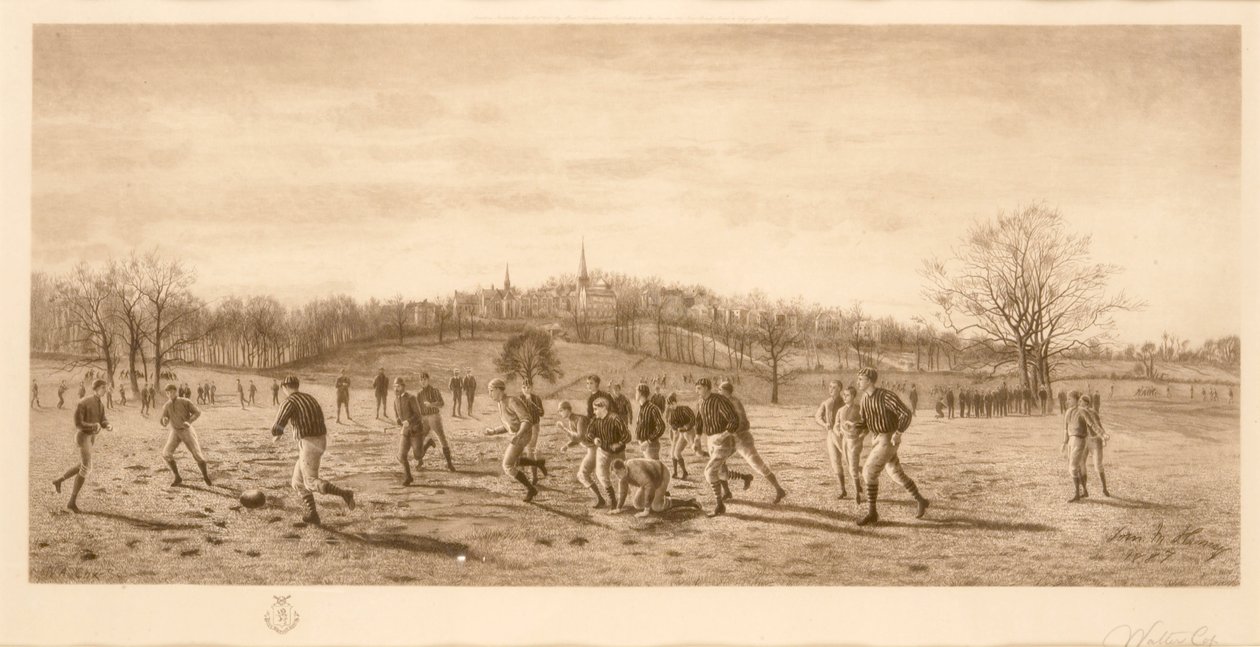 Football at Harrow School, 1887 by English School