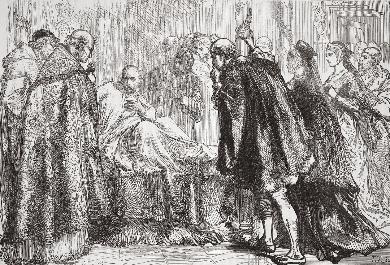 Francis I on his death bed by English School