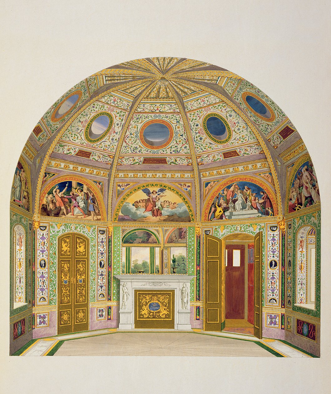 Fresco Decoration in the Summer House of Buckingham Palace, from The Decorations of the Garden Pavilion in the Grounds of Buckingham Palace by Ludwig Gruner and Anna Brownell Jameson by English School