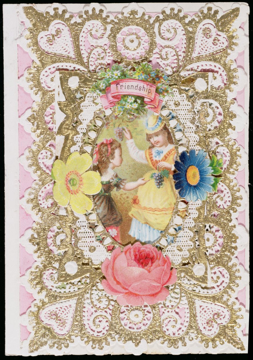 Friendship, Valentine card, c.1870 by English School
